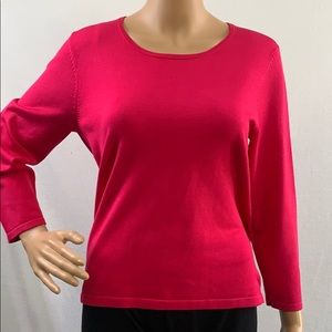 NWT. Talbots hot  pink top. Size. S.3/4sleeve